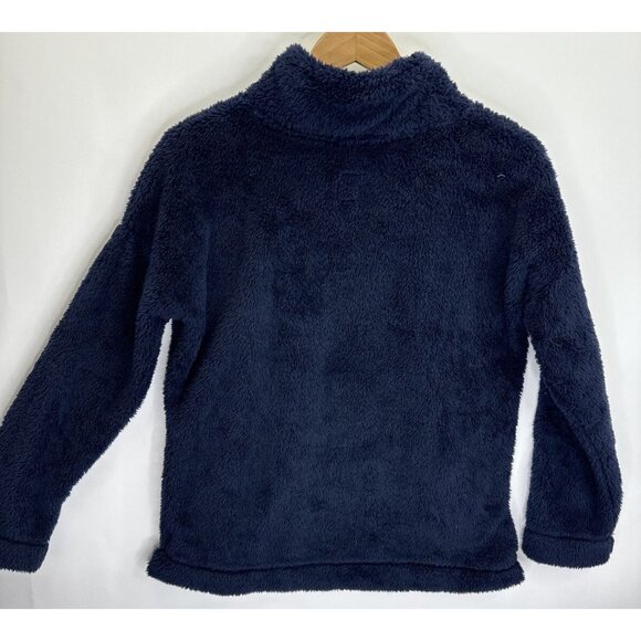 Jane & Bleecker Fuzzy Faux Fur Lounge Top Navy Blue Women's Size Small NWT - Picture 3 of 7